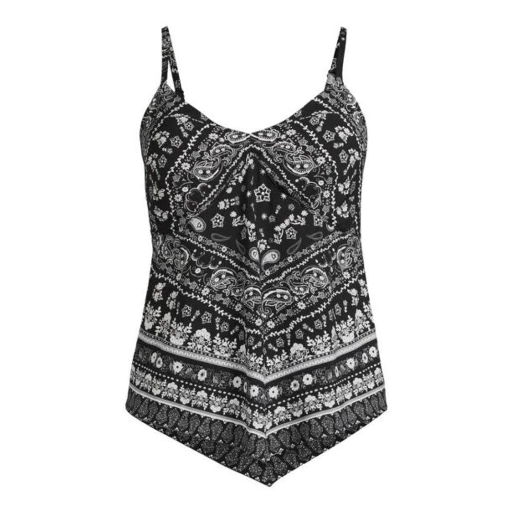 Black and White Paisley Tank Top